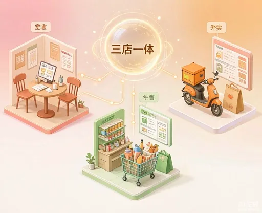 三店一体经营模式示意图